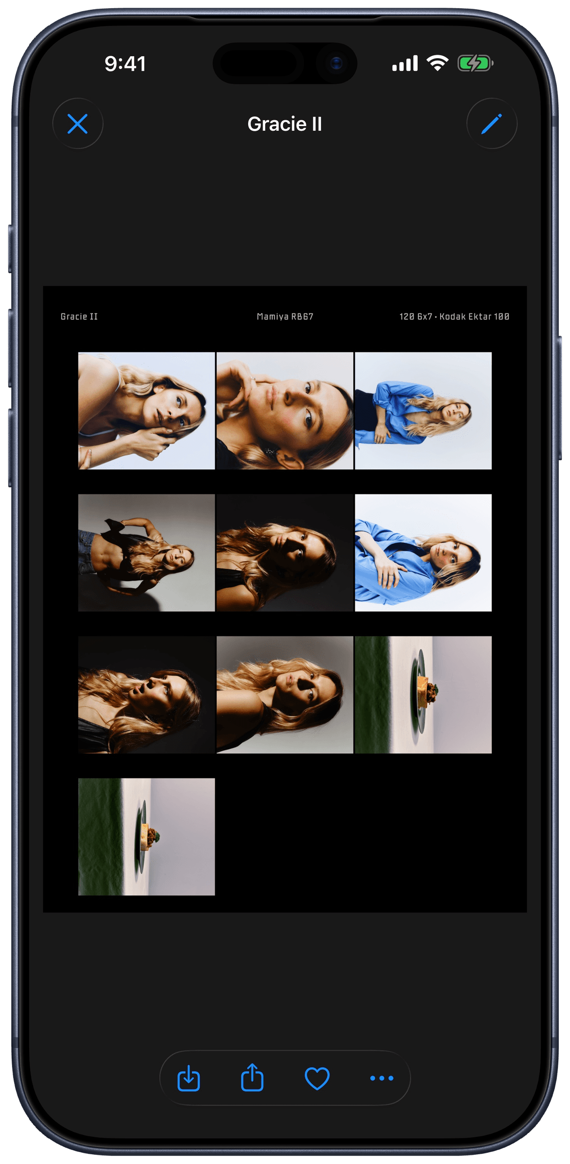 Generated 120 6x7 contact sheet with rebate borders